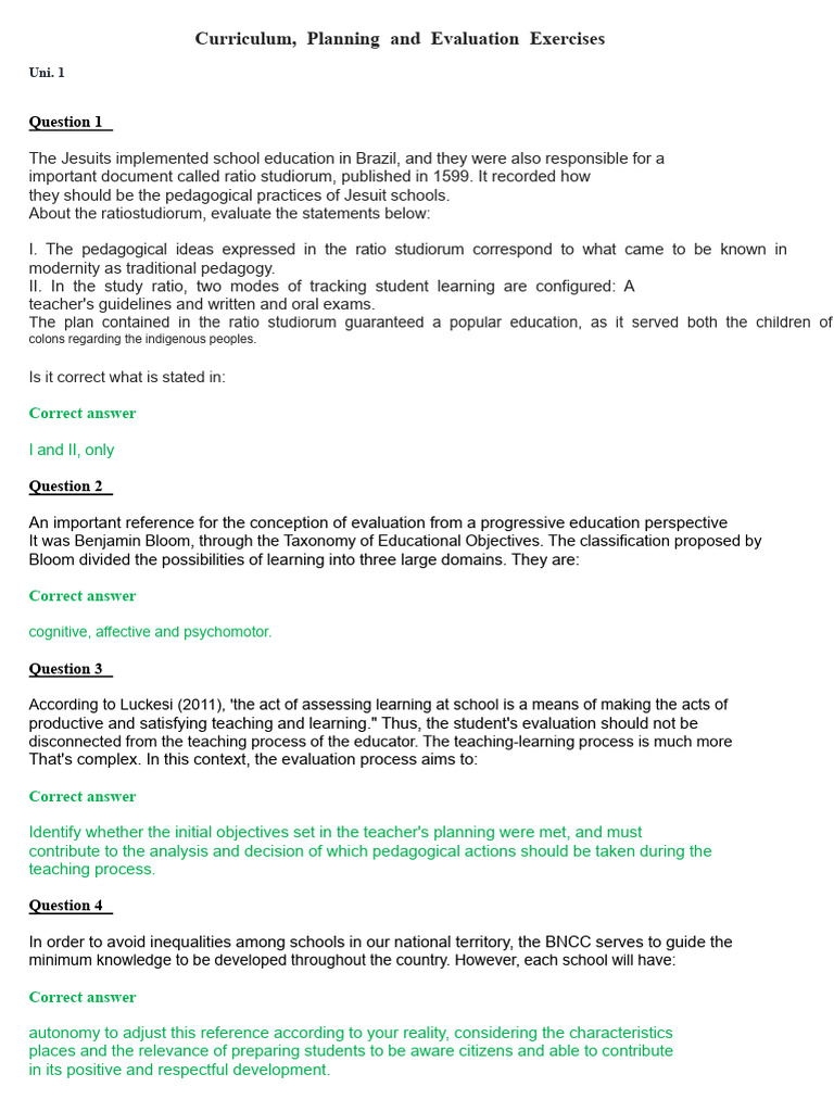 Jesuit Education and Curriculum Evaluation | PDF | Educational ...