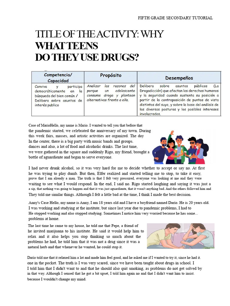 Drug Consumption Tutorial | PDF | Substance Abuse | Adolescence