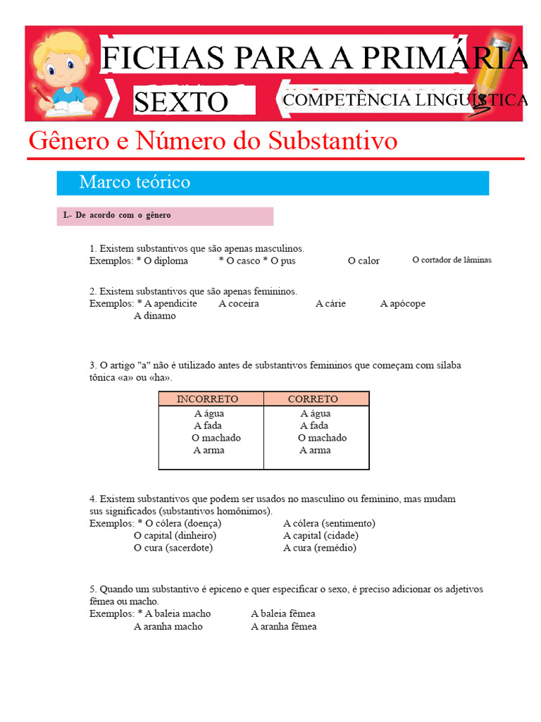 Gênero e Número dos Substantivos | PDF | Plural | Substantivo