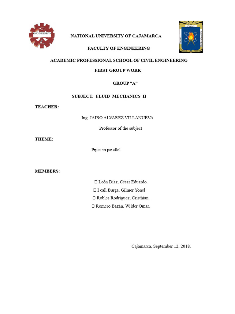 Parallel Pipe Systems in Fluid Mechanics | PDF | Fluid Dynamics ...