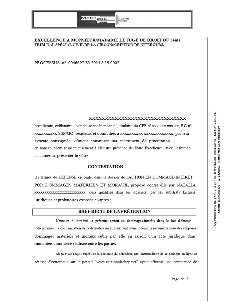Contestation d'une action en dommages-intérêts | PDF | Commercialisation
