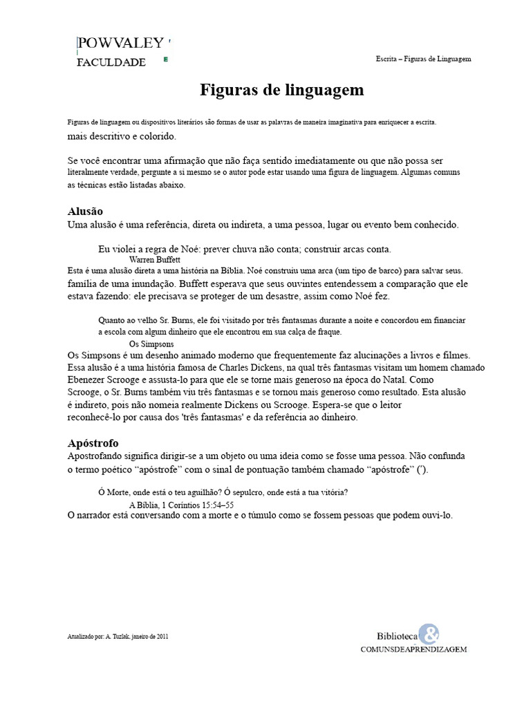 Figuras de Linguagem na Escrita | PDF | Ironia | Escrita