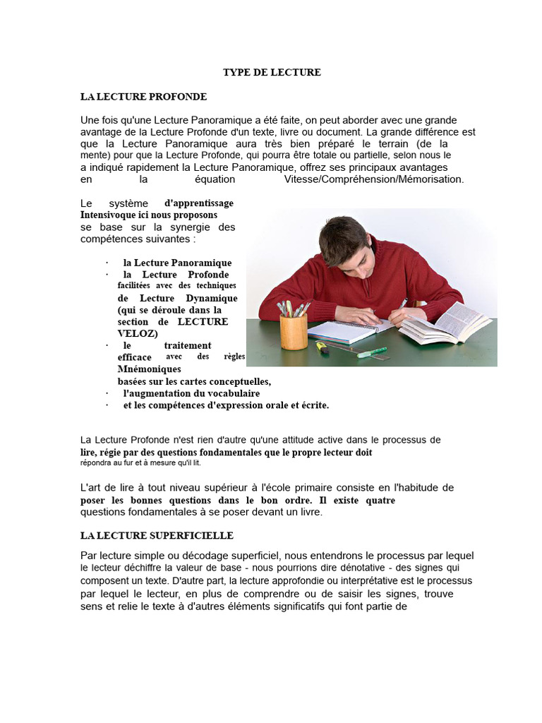 Types de lecture et leurs impacts | PDF | Neuroscience | Concept de ...