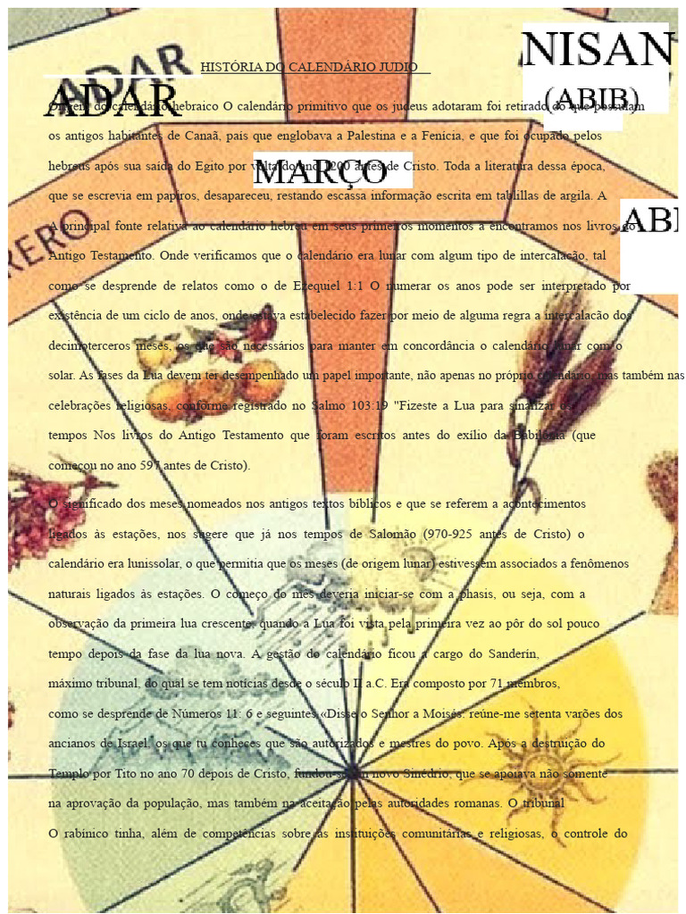 História do Calendário Judaico | PDF | Calendário | Calendário hebraico