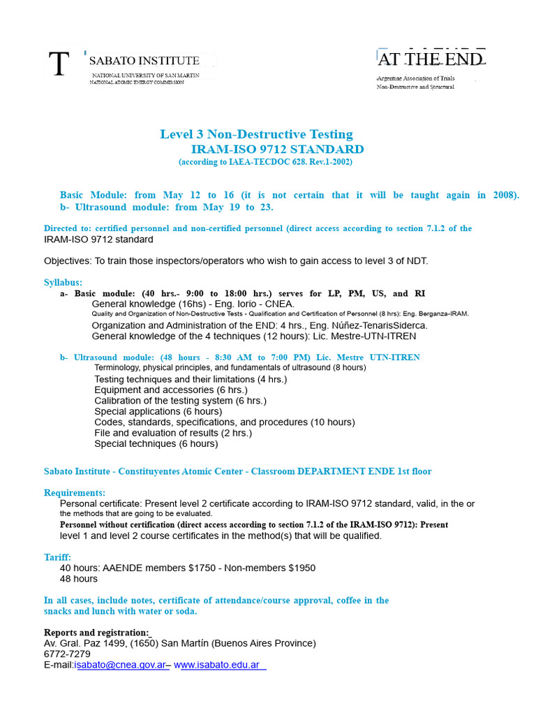 Non-Destructive Testing Course Level III | PDF