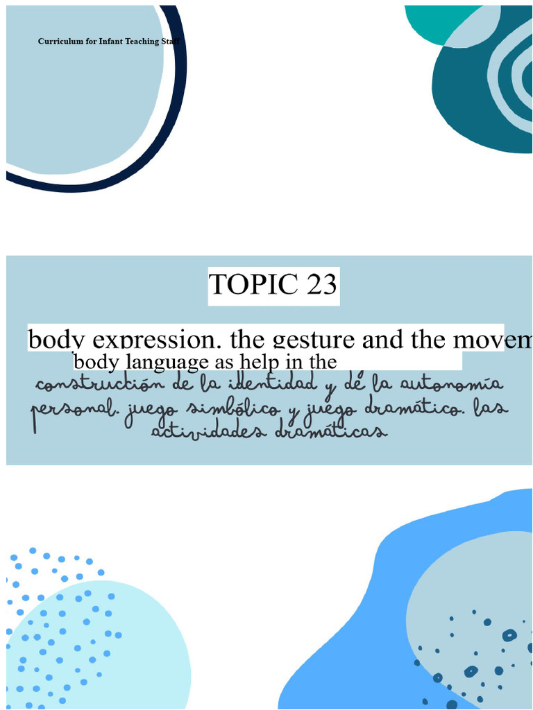 Body Expression in Early Childhood Education | PDF | Communication ...