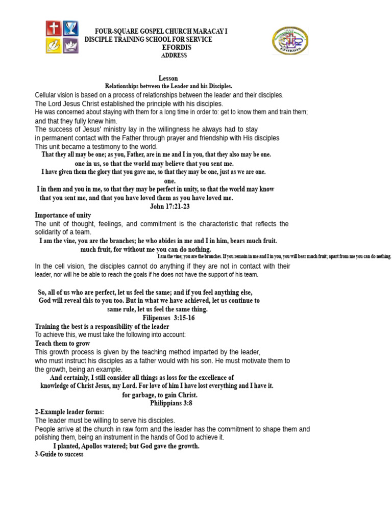 The Leader and His Disciples | PDF | Disciple (Christianity) | Jesus