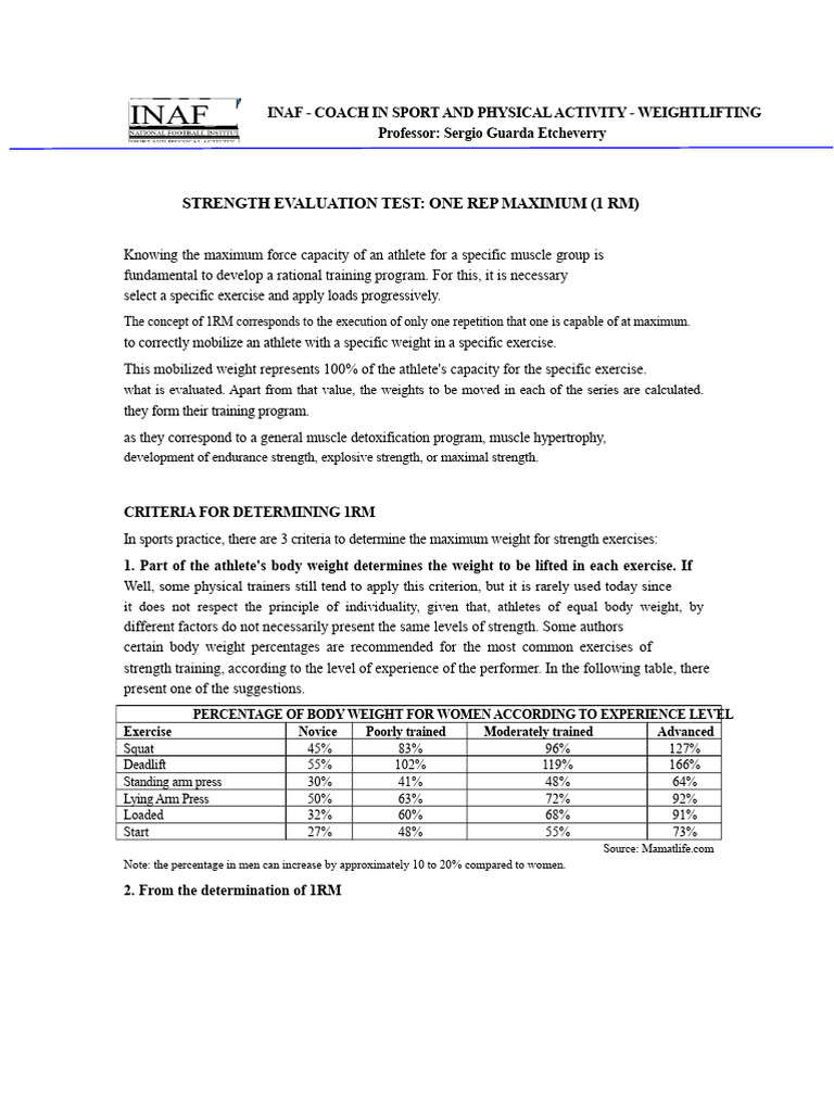 Test | PDF | Strength Training | Physical Exercise