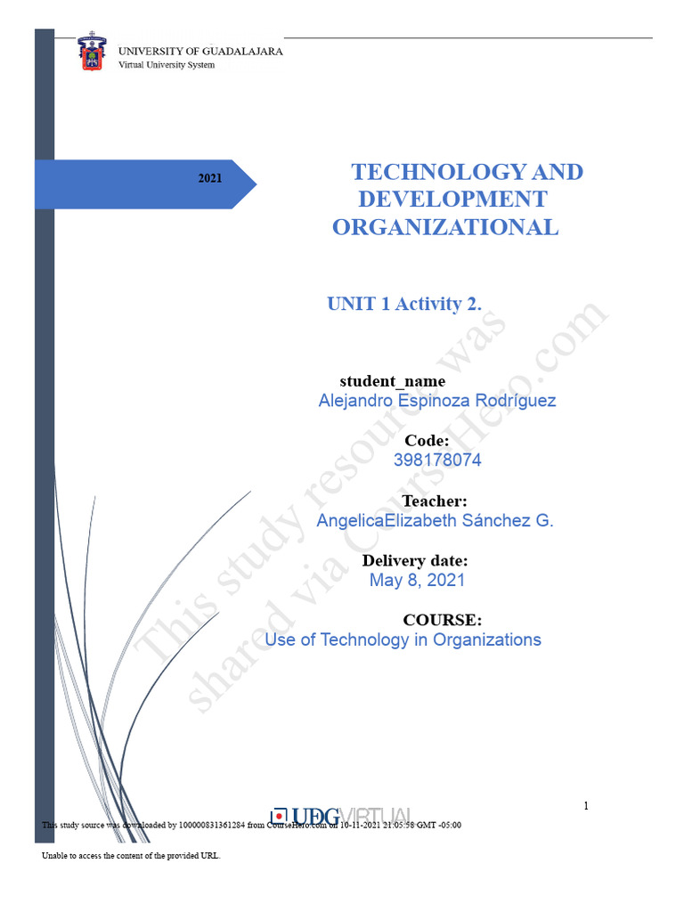 Activity 2. Technology and Organizational Development PDF | PDF ...