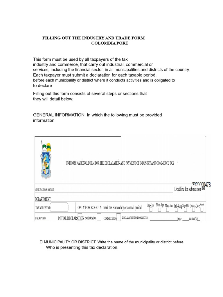 Colombia Industry and Trade Tax Form Guide | PDF | Taxes | Income