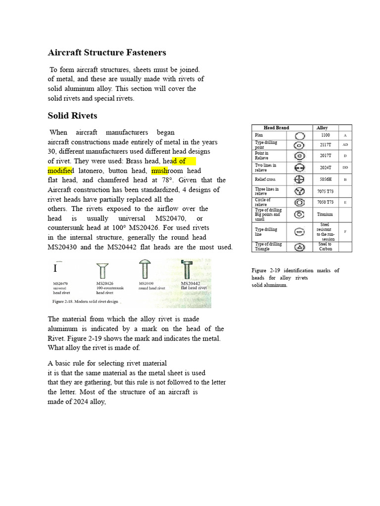Topic 1 Rivets | PDF | Rivet | Screw