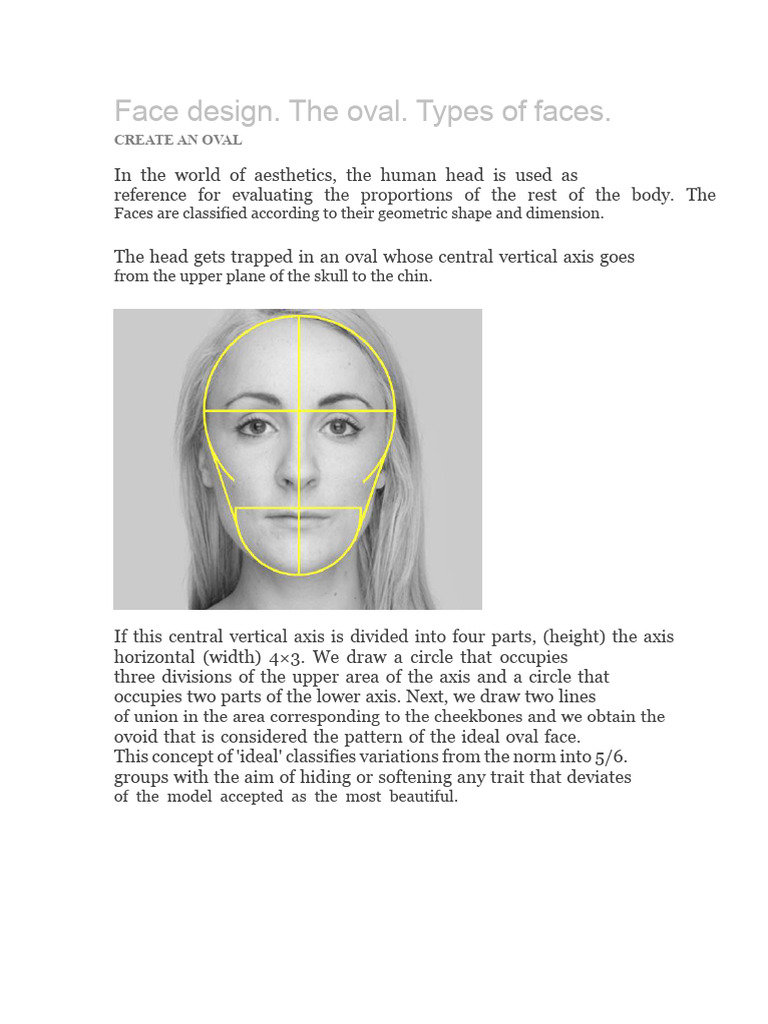Visagism. The Oval. Types of Faces. | PDF | Human Nose | Face