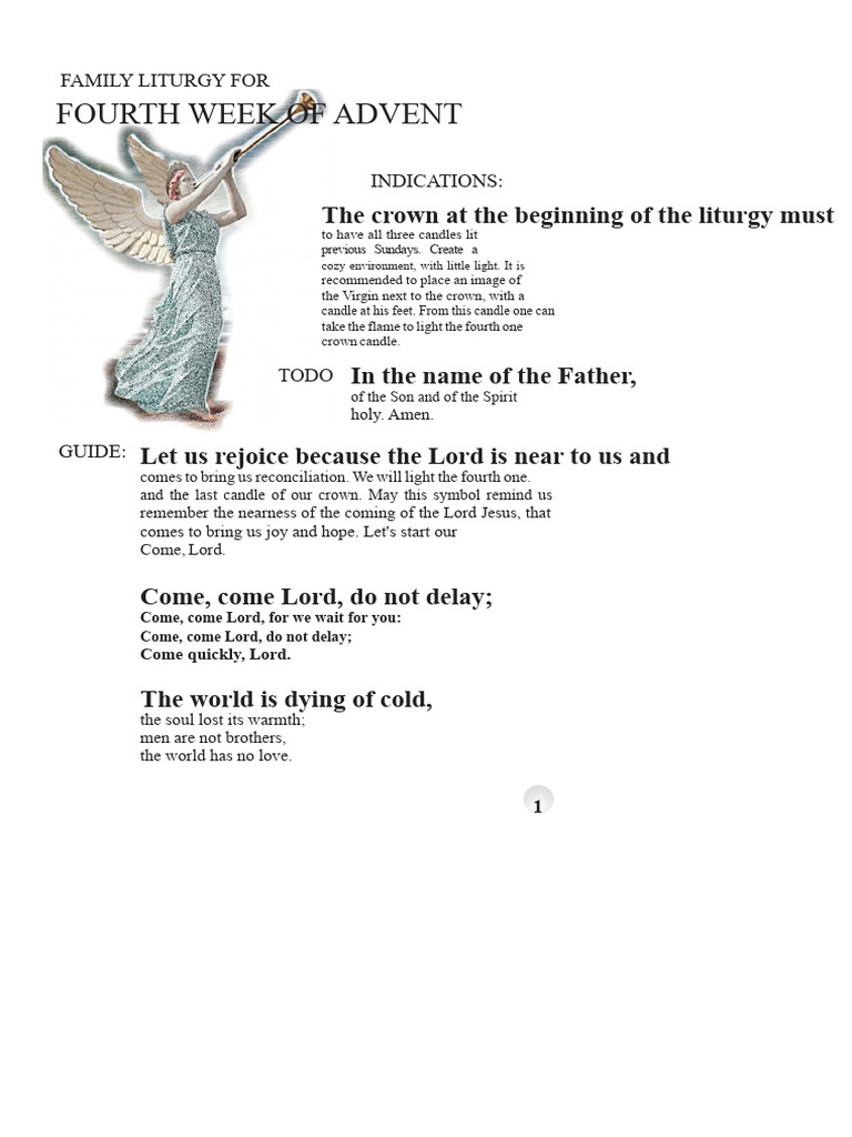 Fourth Week of Advent Family Liturgy | PDF | Advent | Mary, Mother Of Jesus