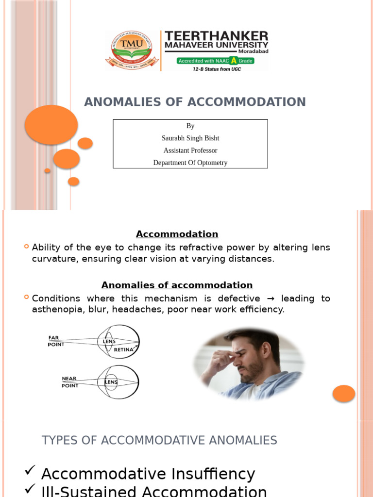 Understanding Accommodation Anomalies | PDF | Optometry | Human Eye