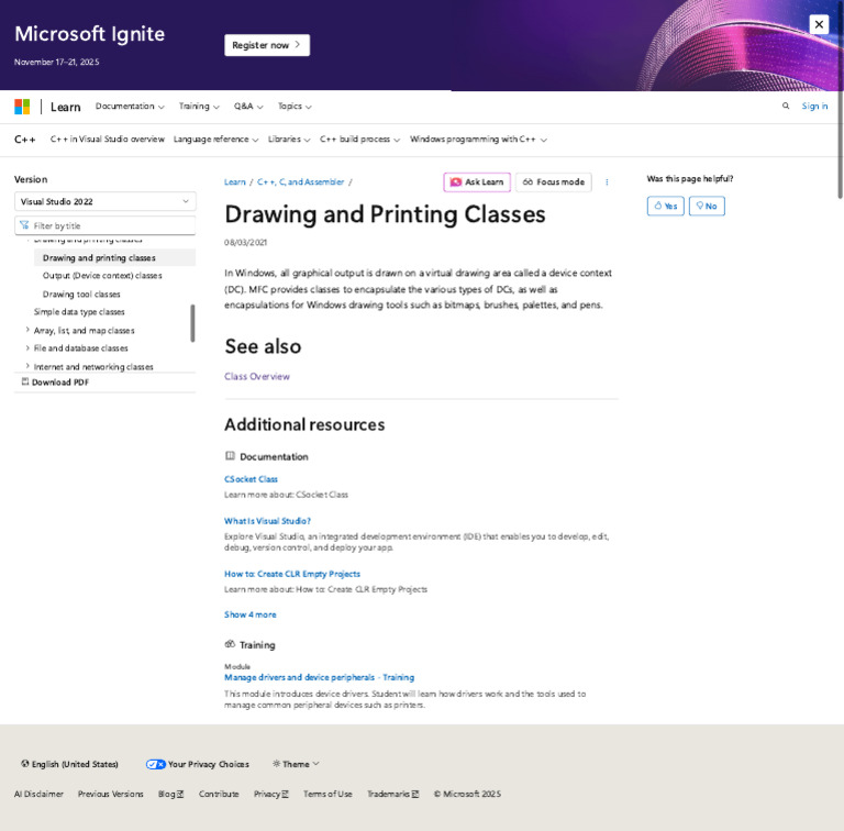 Drawing and Printing Classes - Microsoft Learn | PDF | Microsoft ...