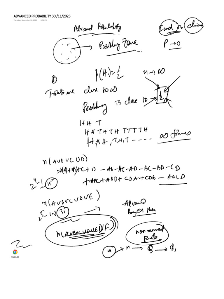 Advanced Probability Concepts Overview | PDF