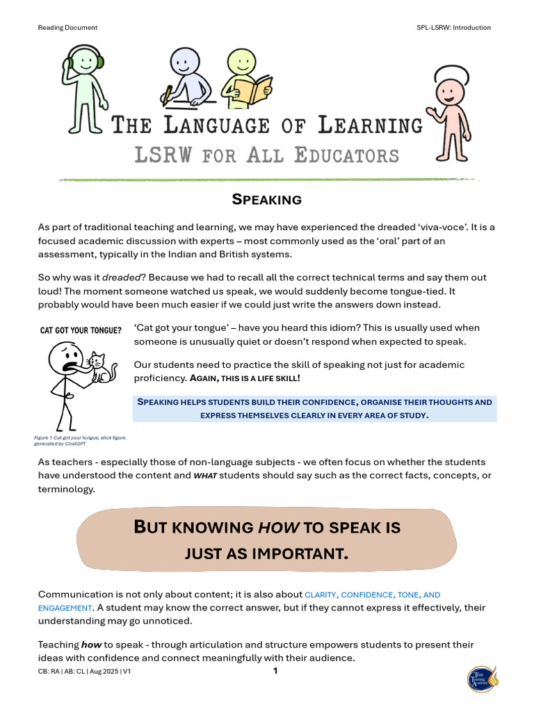Enhancing Student Speaking Skills | PDF | Reading Comprehension | Fluency