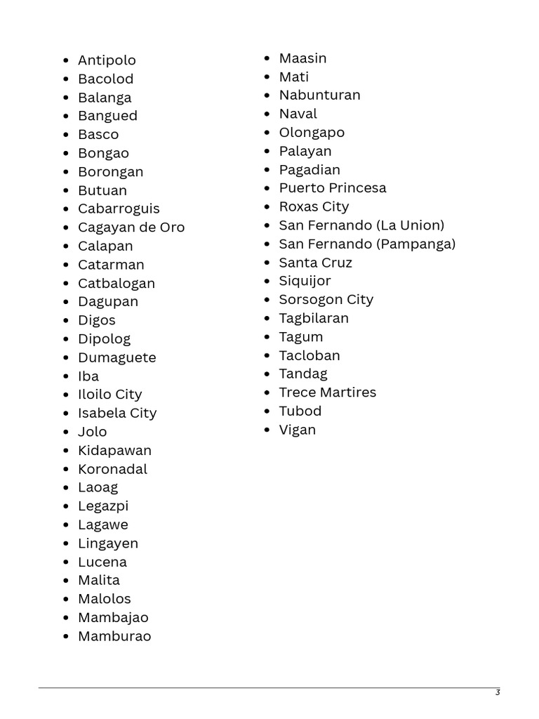 List of Philippine Cities and Municipalities | PDF