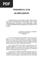 PENSANDO EL 15-M, UN AÑO DESPUES