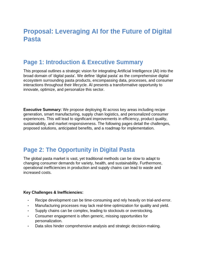 AI Innovations in Digital Pasta Sector | PDF | Artificial Intelligence ...