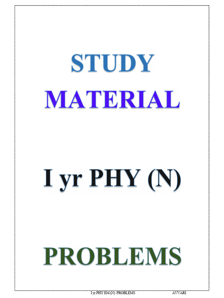 I Yr Phy em (N) Problems | PDF | Gases | Waves