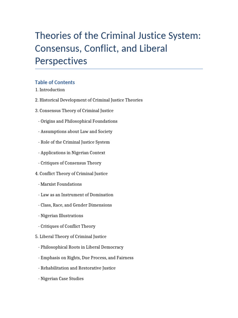 Theories of Criminal Justice System | PDF