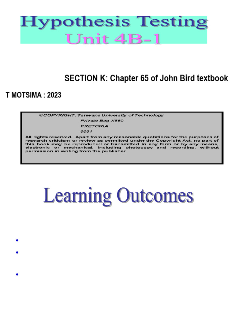 Hypothesis Testing Methodology Guide | PDF | Type I And Type Ii Errors ...