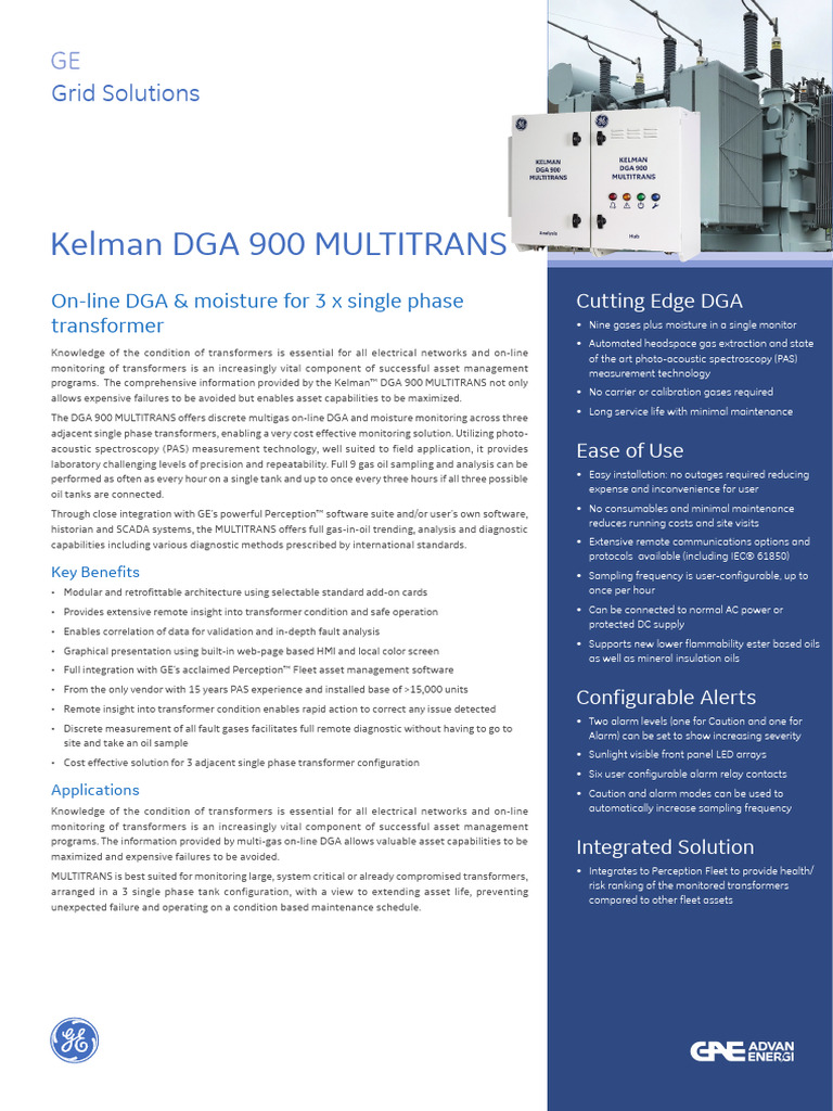 GE DGA 900 Multitrans - 3xsingle Main Tank Transformer | PDF | Transformer