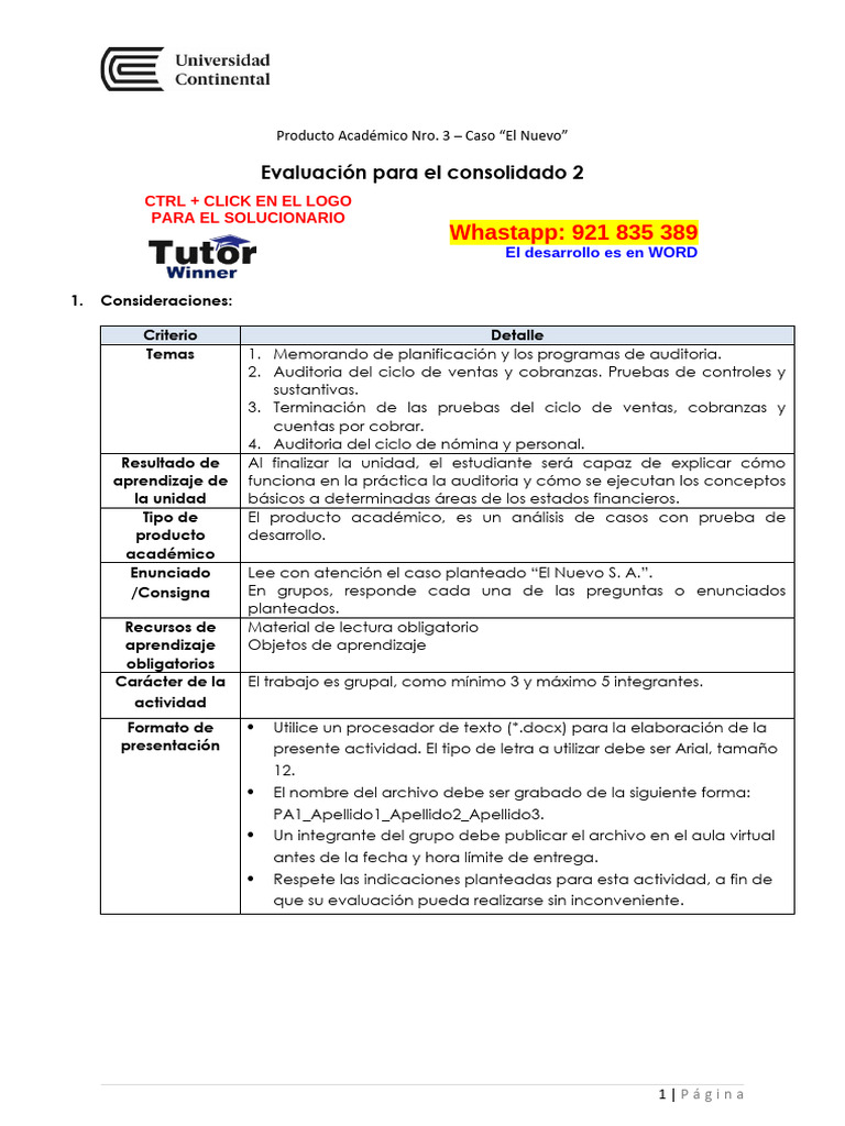 Auditoría del Ciclo de Ventas y Cobranzas | PDF | Auditoría
