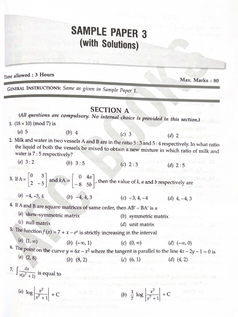 APC Sample Paper 3 | PDF