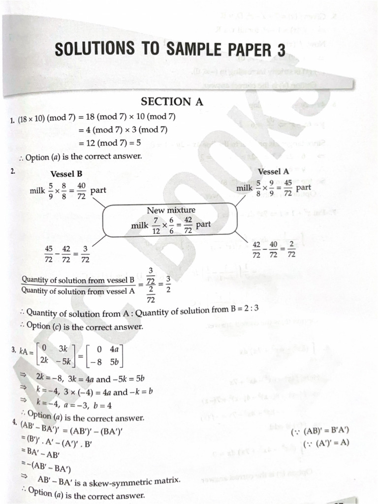 Solutions APC Sample Paper 3 | PDF