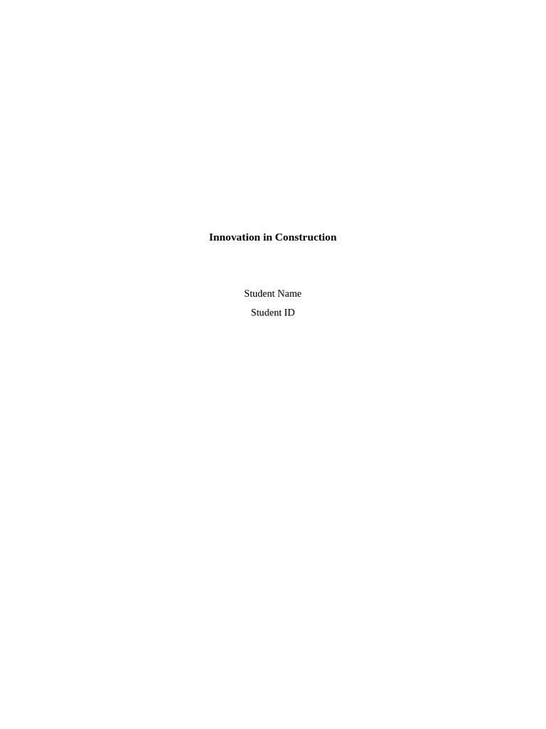 Innovations Transforming Construction Industry | PDF | Building ...