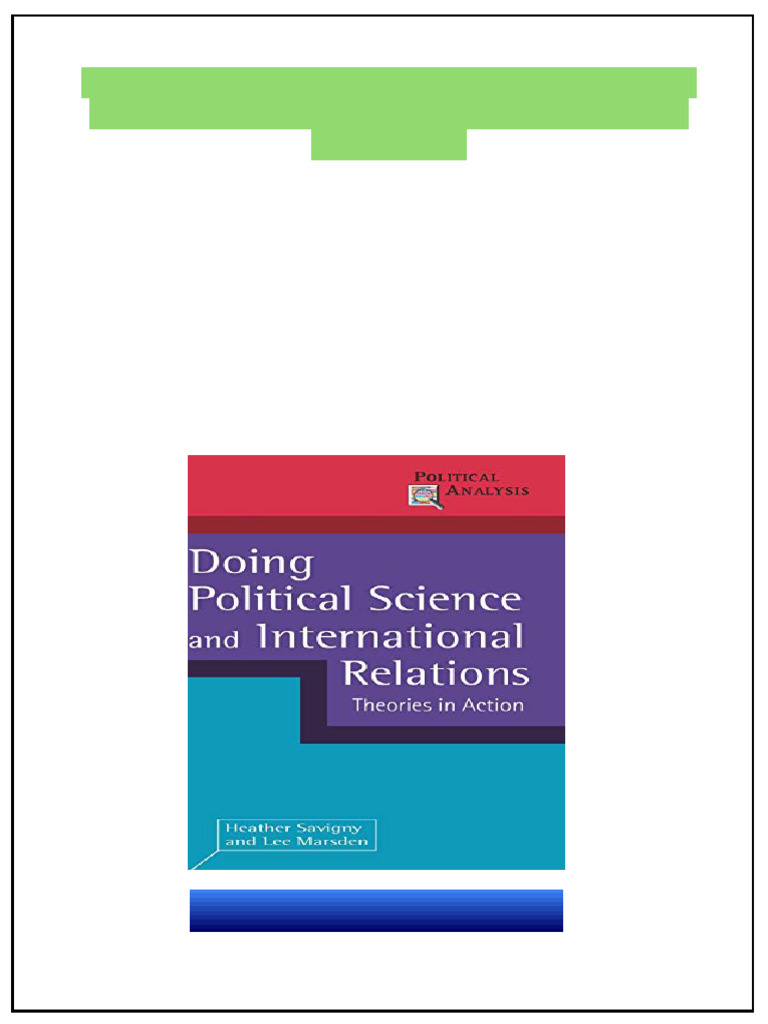 Doing Political Science and International Relations Theories in Action ...