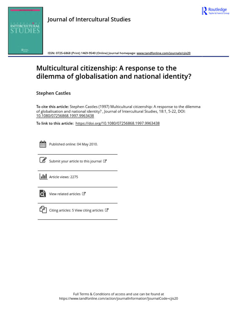 Multicultural Citizenship and Globalization | PDF | Multiculturalism ...
