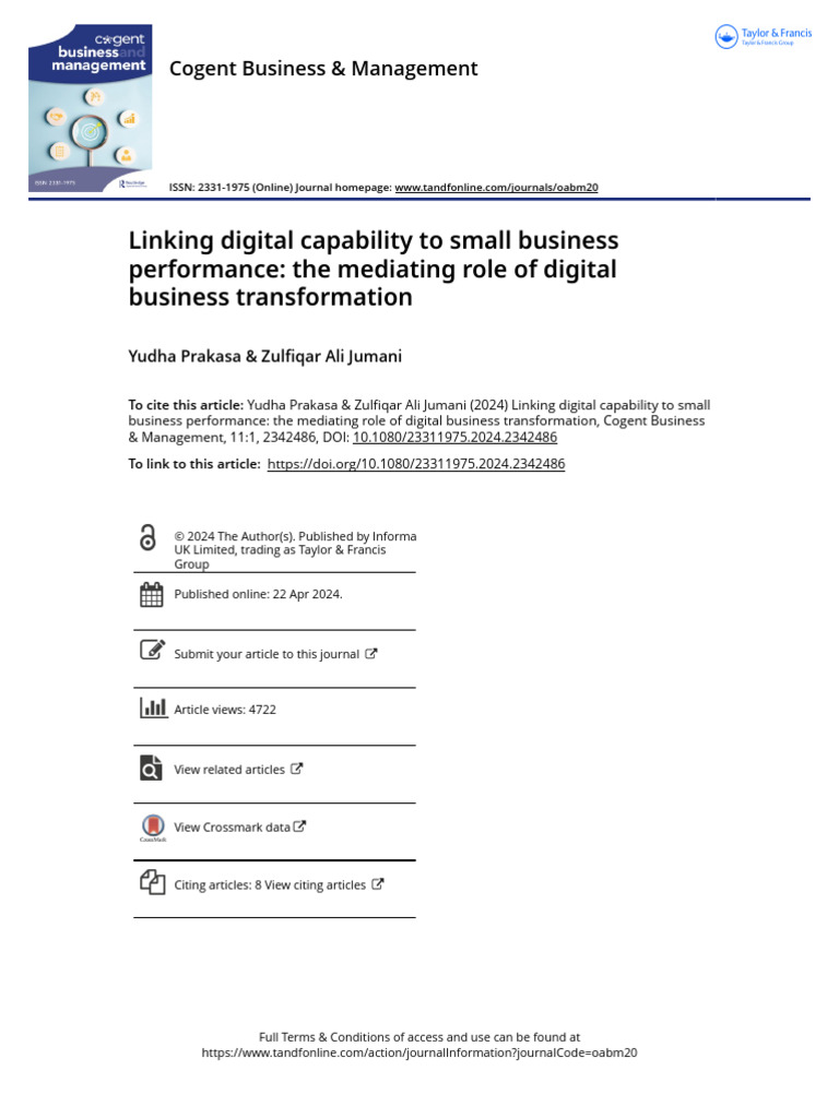 Digital Capability and Small Business Performance | PDF | Validity ...