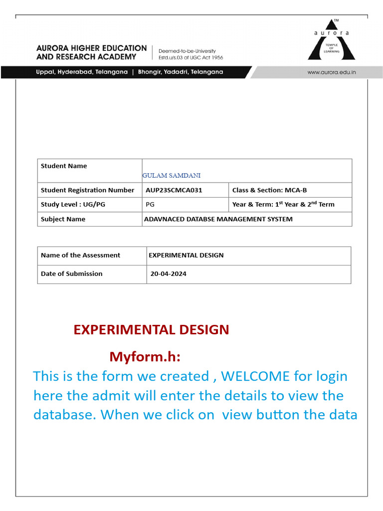 Advanced Database Management System Design | PDF