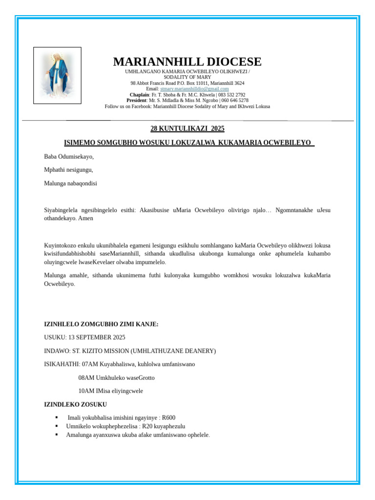 Isimemo Somgubho Wosuku - Docx-2 | PDF