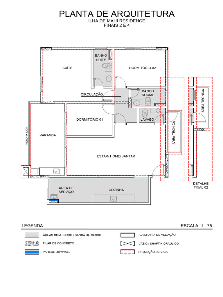 Planta Arquitetônica Ilha de Maui 2 e 4 | PDF | Águas residuais | Rede ...