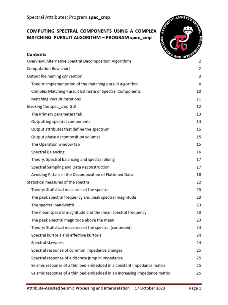 Seismic Spectral Processing with spec_cmp | PDF | Spectral Density ...
