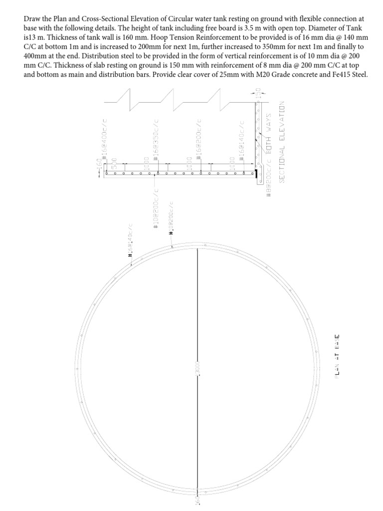 Water Tank Design Plans and Elevations | PDF