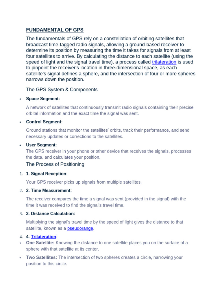GPS Positioning Fundamentals | PDF