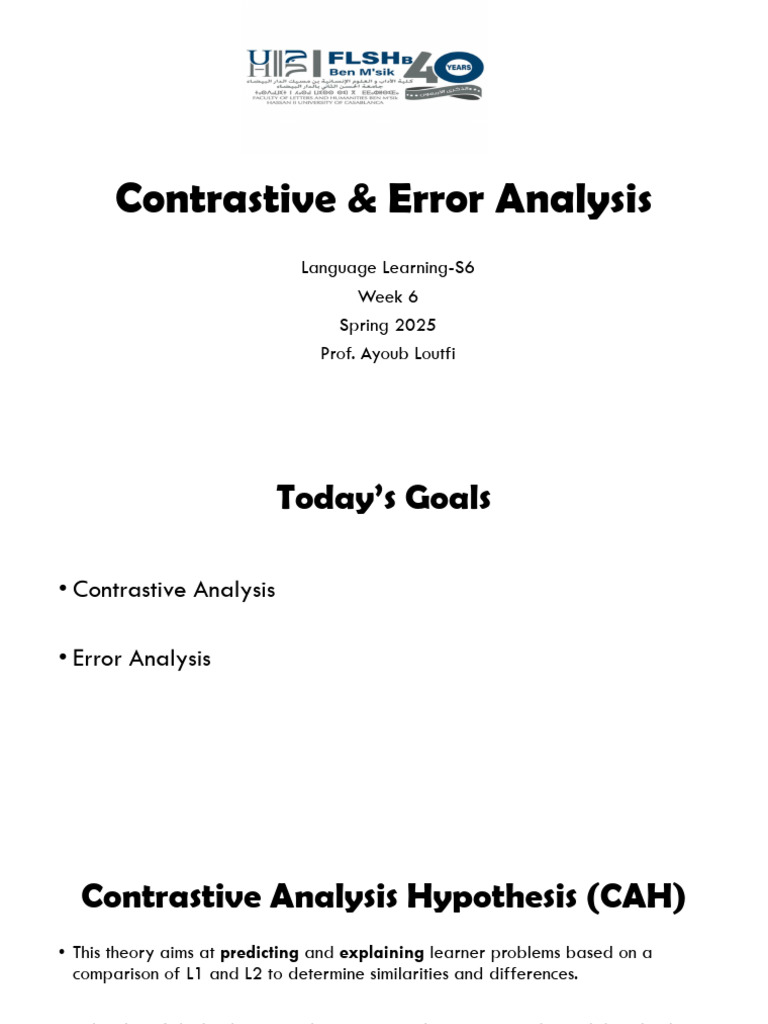 Contrastive and Error Analysis in Language Learning | PDF | Second ...