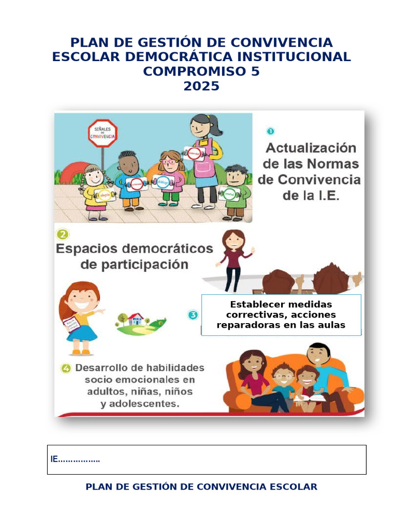 Plan de Convivencia Escolar I.E. | PDF | Violencia | Violación
