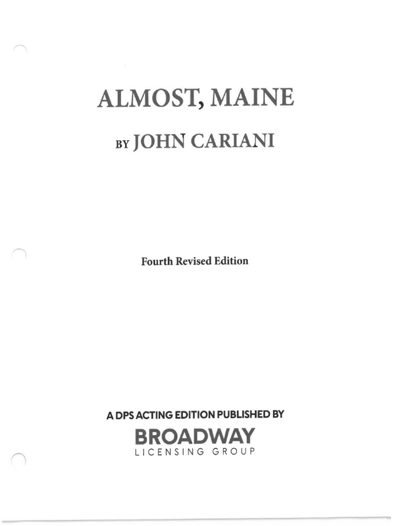 Almost Maine ScriptBackingPages | PDF