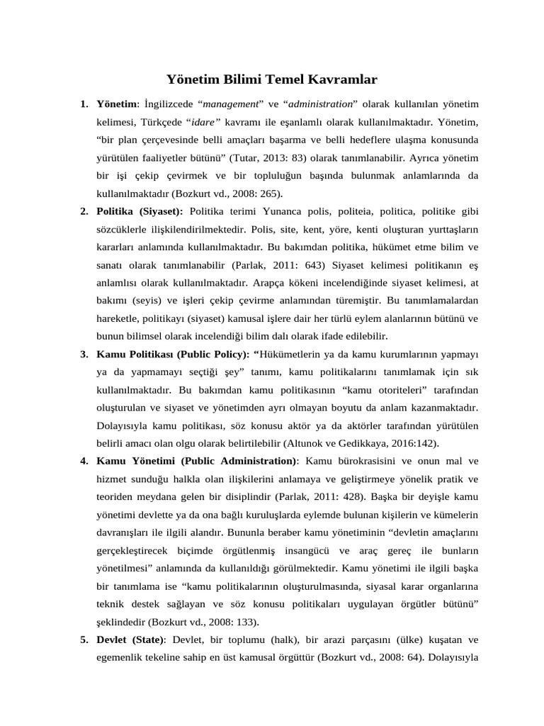Yo Netim Bilimi Temel Kavramlar | PDF