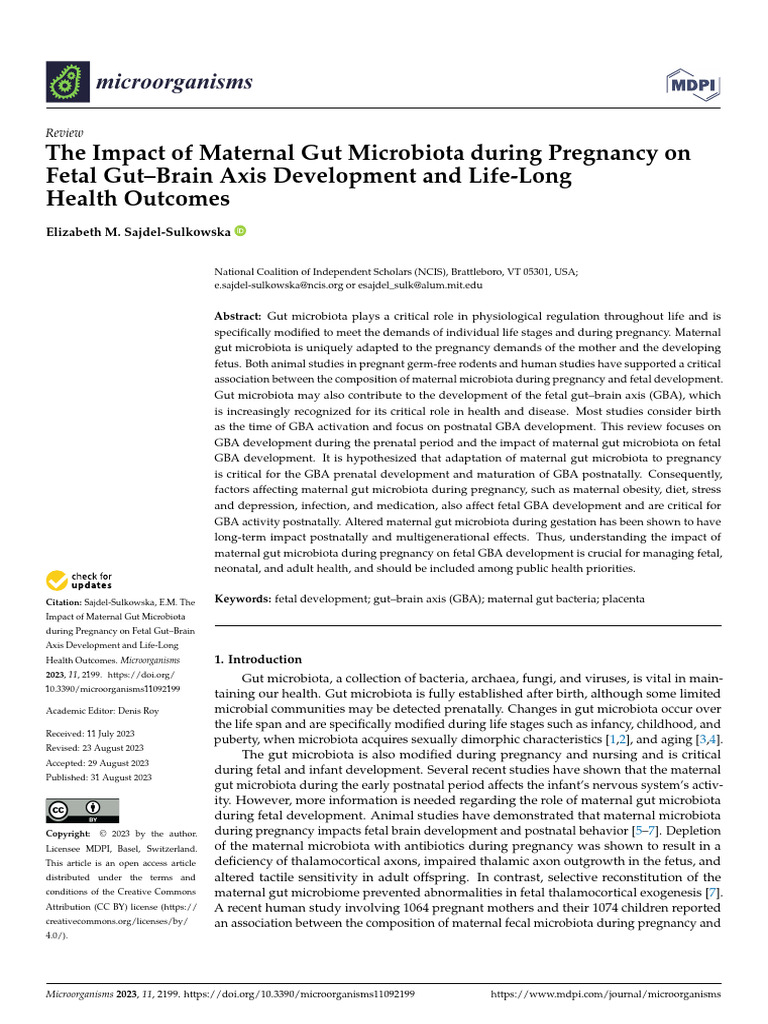 Maternal Gut Microbiota's Role in Fetal Development | PDF | Fetus ...