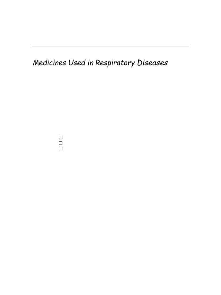 Respiratory Disease Drug Guidelines | PDF | Asthma | Medicine