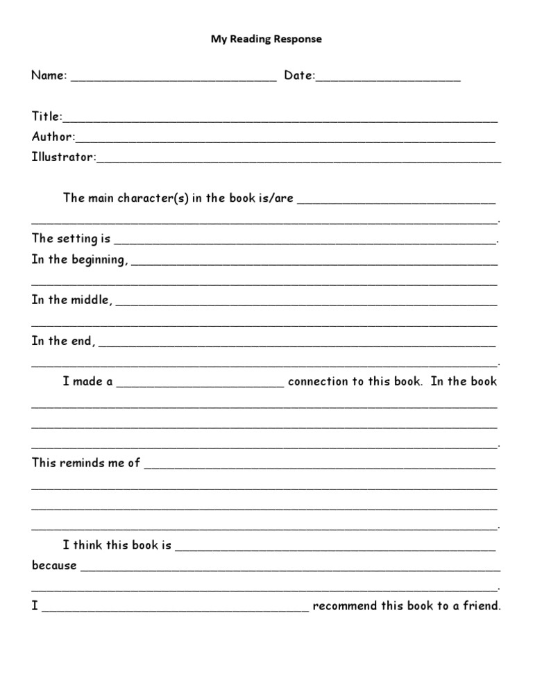 Reading Journal Response 1 | PDF