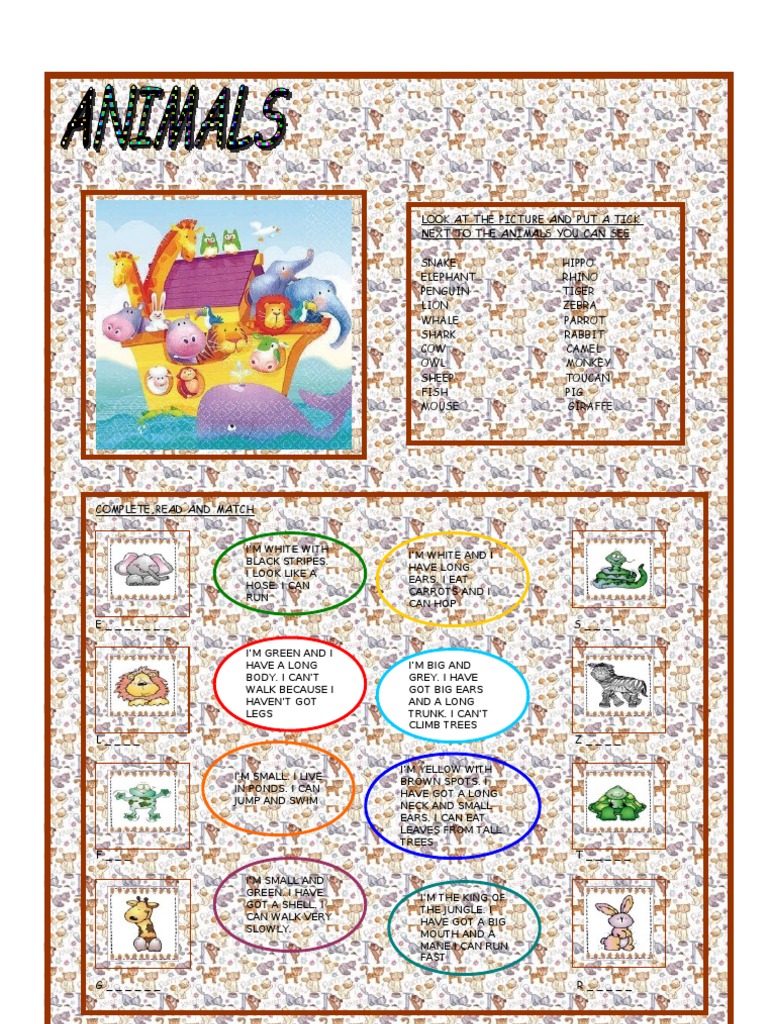 Islcollective Animals 2 186784ca5d694e8e6c3 90510202-1 | PDF