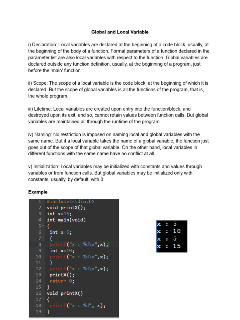 Understanding Global vs Local Variables | PDF